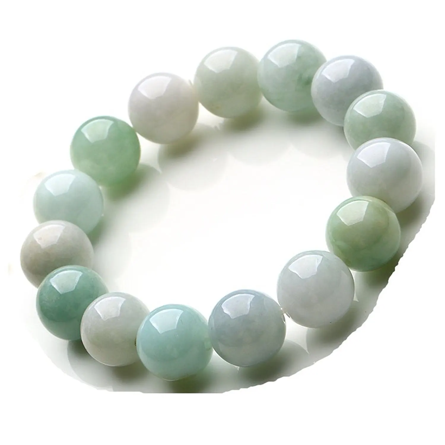 AAA 13 мм бусины ручной работы Природный Мьянма Green Jade Gems хит браслет с подарочной