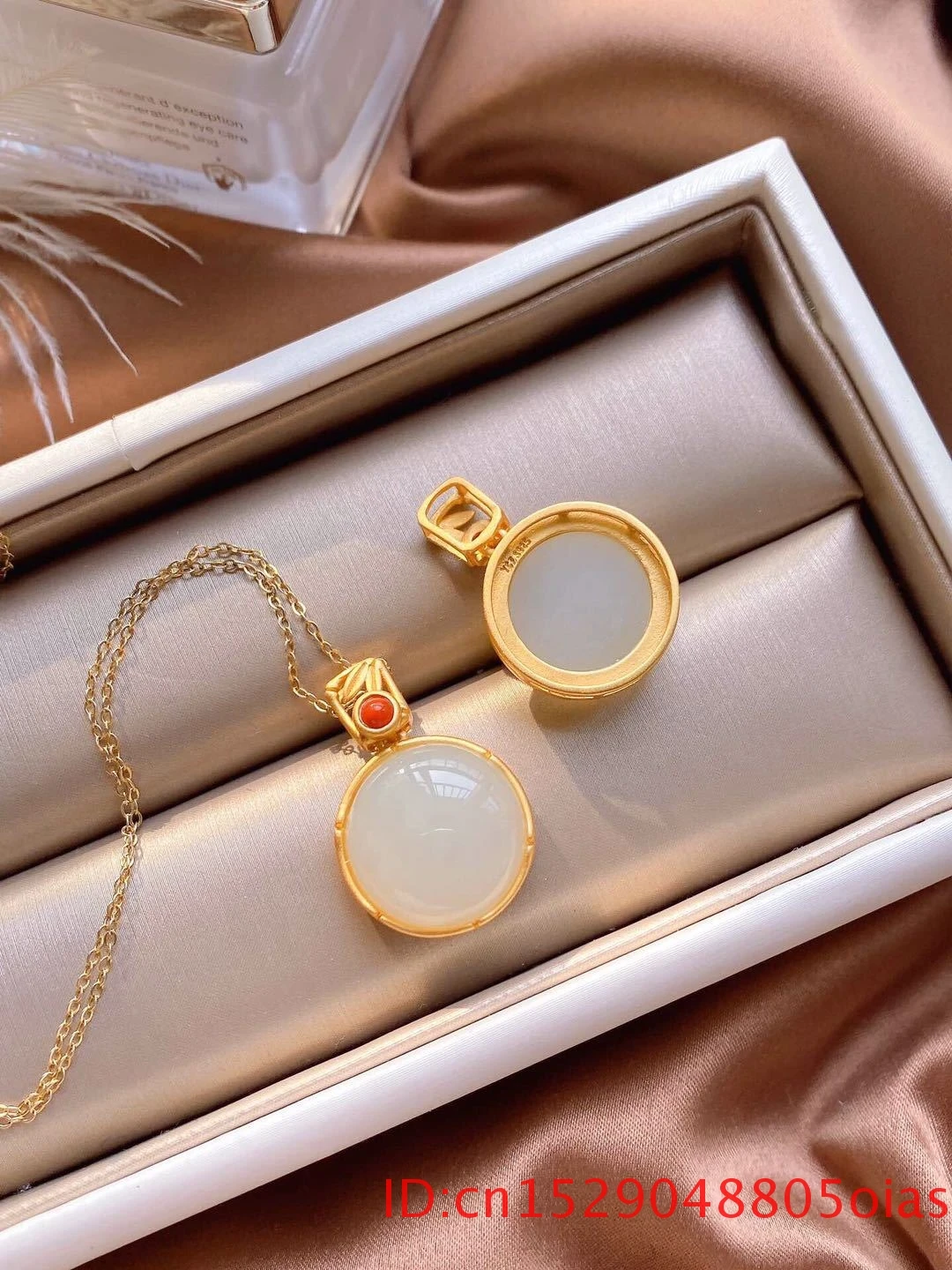 Натуральный нефрит Ретро колье с подвеской женское серебро 925 пробы для