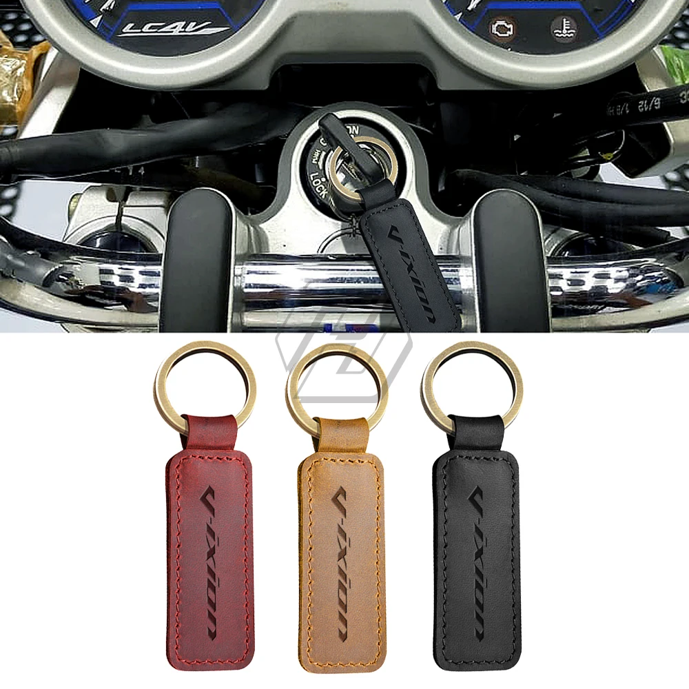 

For Yamaha V-IXION 150 155 R Motorcycle Cowhide Keychain Key Ring