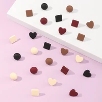 cute charm heart stud earrings mini square round jewelry for women girls simple party gifts hot sale circle unique ear bijoux