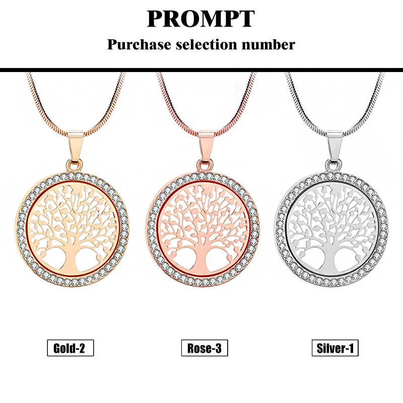 Ожерелье с подвеской в виде дерева из кристаллов золотая бижутерия серебристого