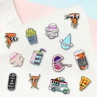 Забавная и Милая брошь в виде пиццы и картошки фри Модная креативная брошь в виде капли масла заколка для джинсовой сумки подарок для друзей мужские женские модные ювелирные изделия