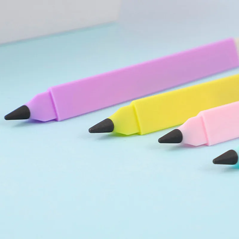

Triangle Eternal Pencil with Eraser Phone Holder Inkless Unlimited Writing Supplies Stationery Pencil Office stationery gifts