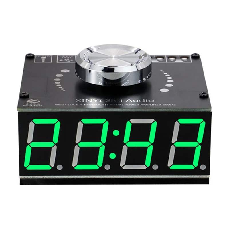 

Retail HIFI 50Wx2 Stereo Bluetooth Digital Power Amplifier Board Module with WIFI Timing Clock XY-W50H Amplifier Board