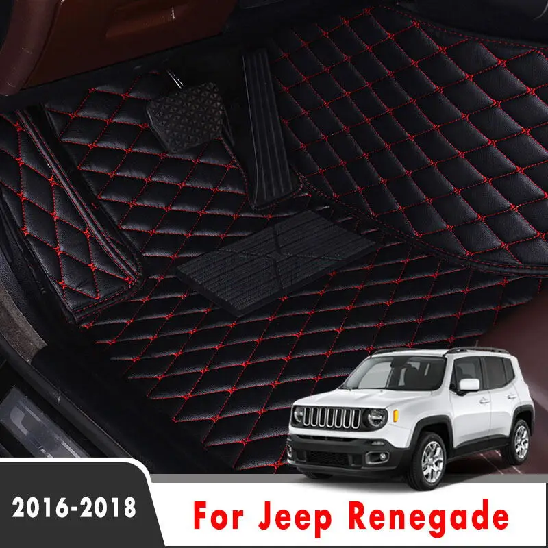 

Автомобильные коврики для Jeep Renegade 2018 2017 2016, аксессуары для интерьера автомобиля, защитные кожаные коврики на заказ, украшение для стайлинга