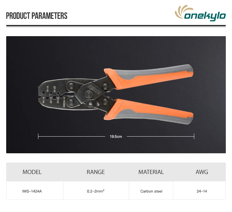 IWS-1424A Wire Clamp Open Barrel Terminal Crimper Plier Tool for Molex Style DELPHI AMP TYCO Terminals 24-14 AWG IWISS pliers