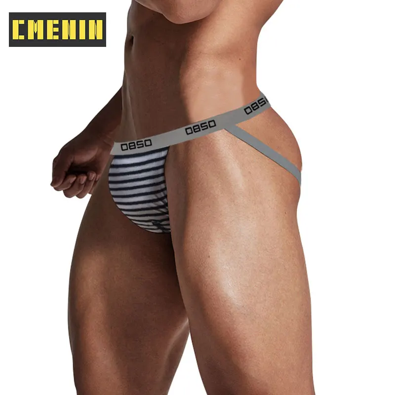 Мужские трусы джоки из хлопка темно синие танга с карманом для пениса Тонги