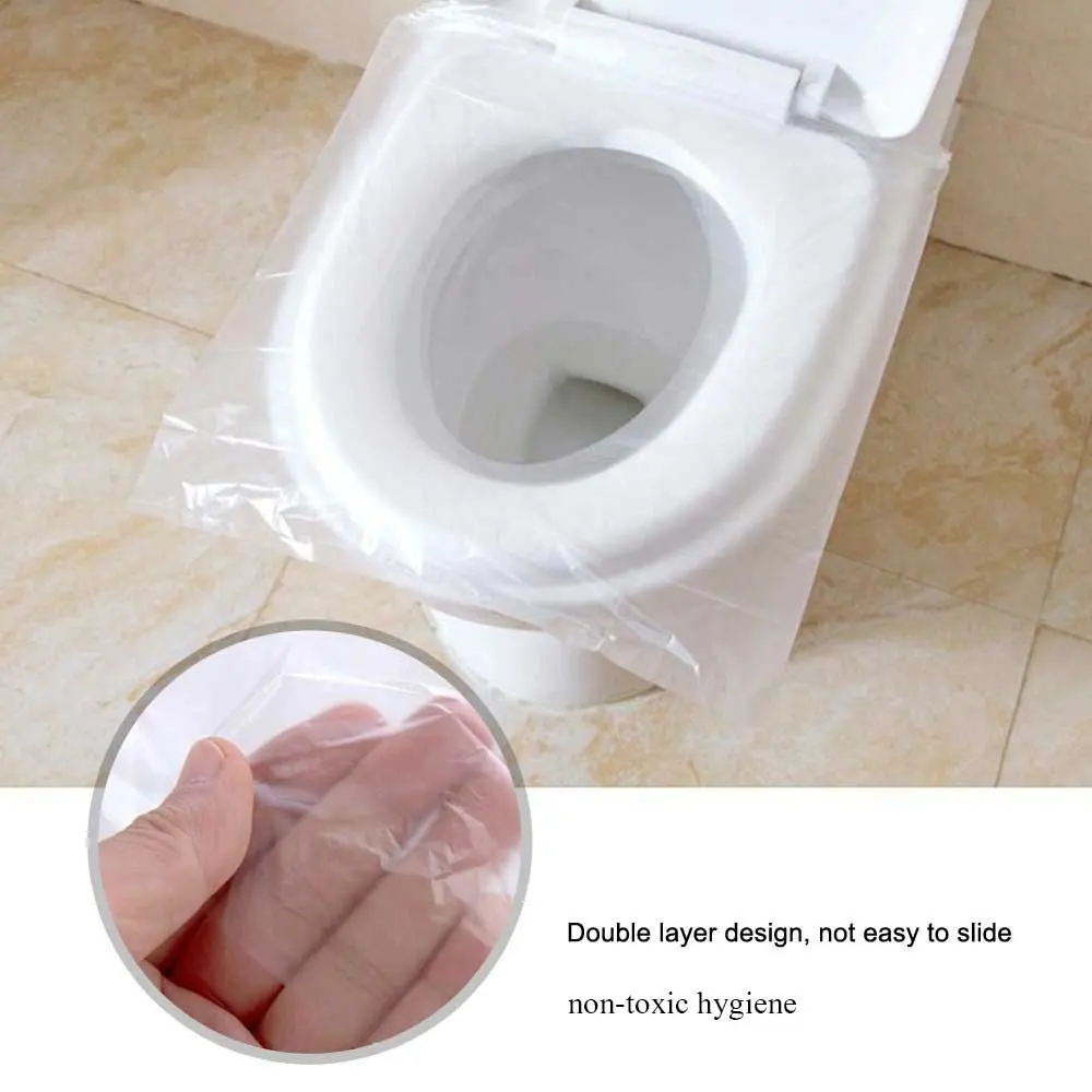 50 шт. ПЭ каверы для ободка унитаза крышка Пластик Бизнес дорожные сумки из