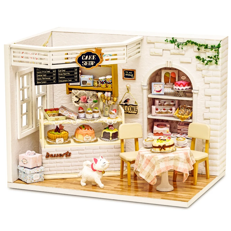

Doll House Furniture Diy Miniature Dust Cover 3D Wooden Miniaturas Dollhouse Toys for Children Birthday Gifts Cake Diary H14