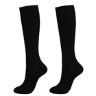 Нейлоновые компрессионные длинные чулки до колен от варикозного расширения вен, Удобные однотонные носки для женщин и мужчин
