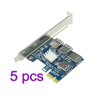 5pcs pcie pci e pci express riser card 1x to 16x 1 to 4 usb 3 0 slot multiplier hub adapter for devices