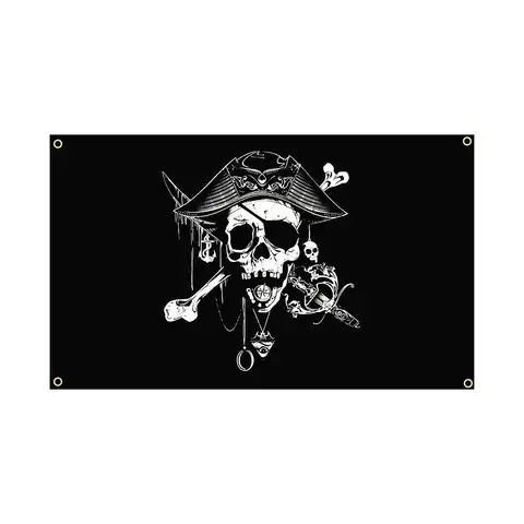 3x5 футов капитан Джелли Роджер пиратский флаг череп баннер фильм мультфильм украшение для дома висячий флаг 4 втулки в углах