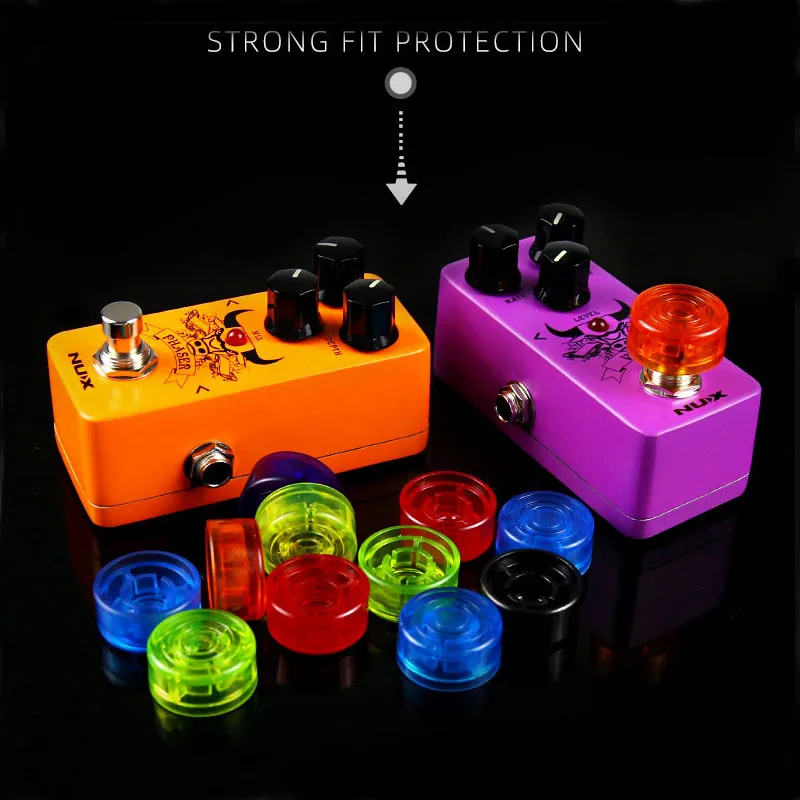 

8 * Guitar Foot Nail Caps Effect Pedal Footswitch Topper Knob Effect Pedal Protection Cap with Amplifiers Candy Color Pedal Knob