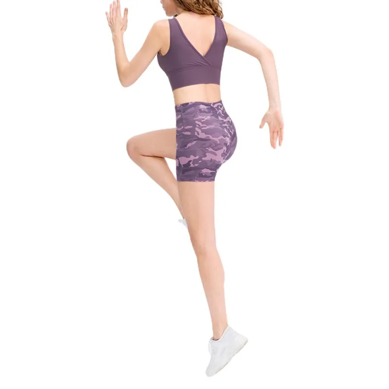 

Women Naked Printed Quick-Drying Yoga Shorts Pants Running Training
