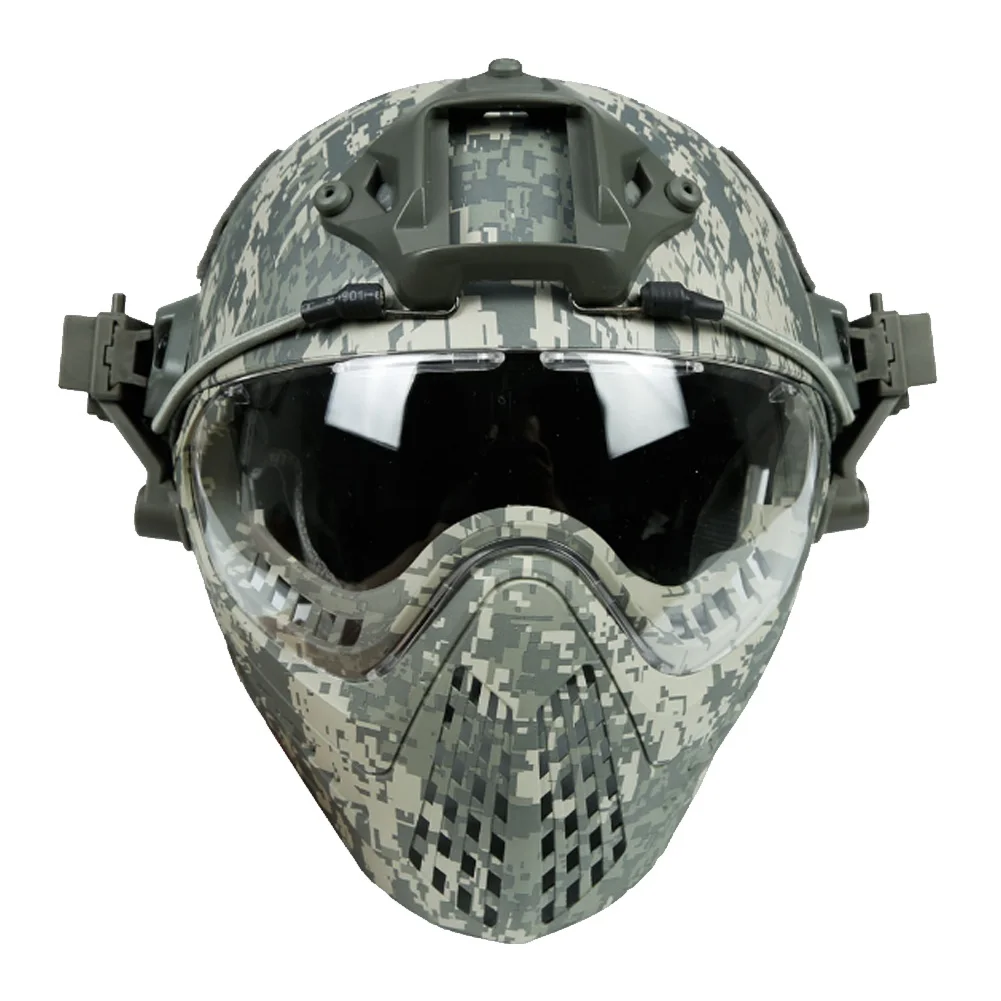 

Camouflage Simple Assemble Disassembly Integrated Protection Tactics Helmet with Face ShieldCity Camouflage