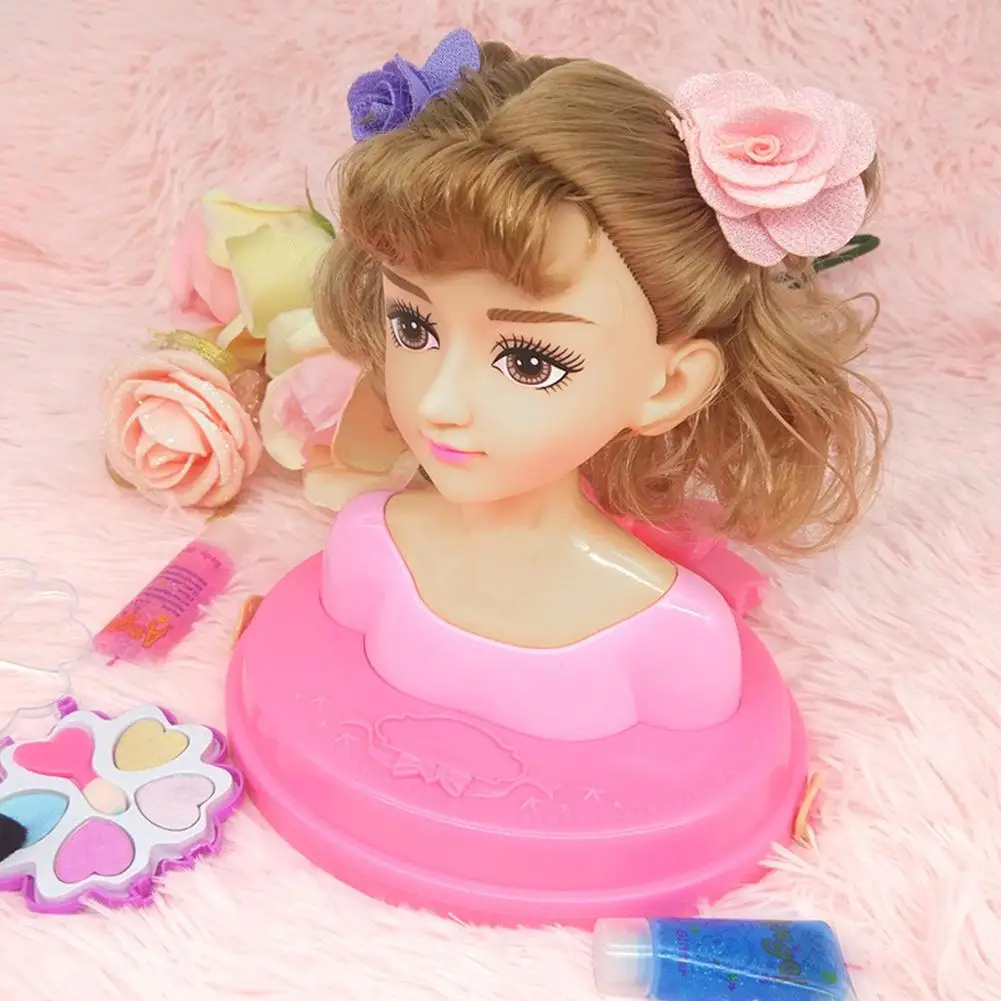 Макияж кукла голова девушки Playset с красоты и модные аксессуары