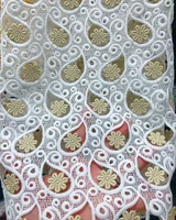white gold embroidery cord lace african guipure lace fabric high quality wise choice water soluble bc203