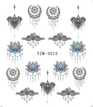 Наклейки для ногтей цветущие цветы наклейки лавандового цвета водные переводные