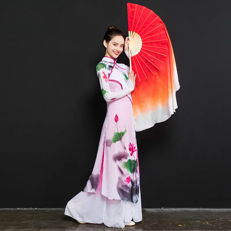 

Silk Dance Fan Adult Imitation Silk Fibre Dancing Fan Long Floating Dance Performance Silk Fan Abanicos De Mano Eventail a Main