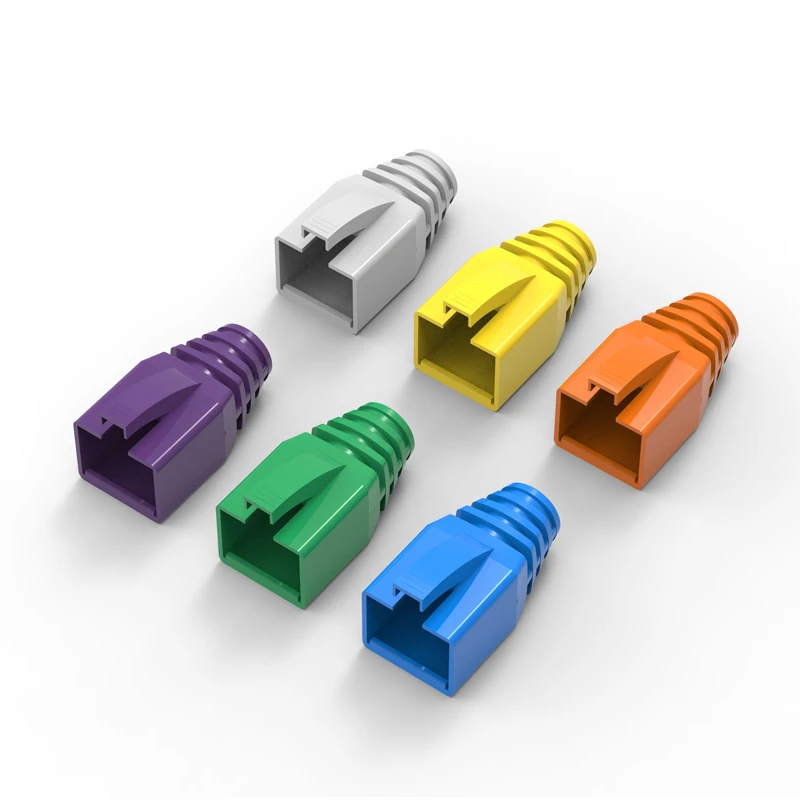 Cat 6A Cat7 RJ45 Модульная штепсельная вилка PUR кабель сапоги Защита от перенапряжения