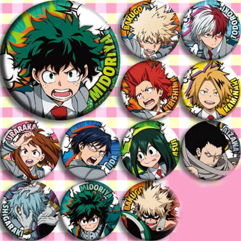 Аниме Косплэй мой Boku без герой со всеми героями из значок косплея Кнопка