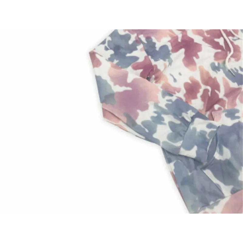 

Dyeing Hoodie 2019 Autumn Sweatshirt Women Long Sleeve Printed Hooded Pullover Top Autumn Hoodies Women Sweatshirt Femme Capuche