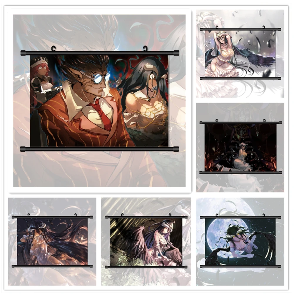 Ретро постер WTQ Overlord Albedo Аниме Манга HD Печать на холсте аниме постеры Настенный