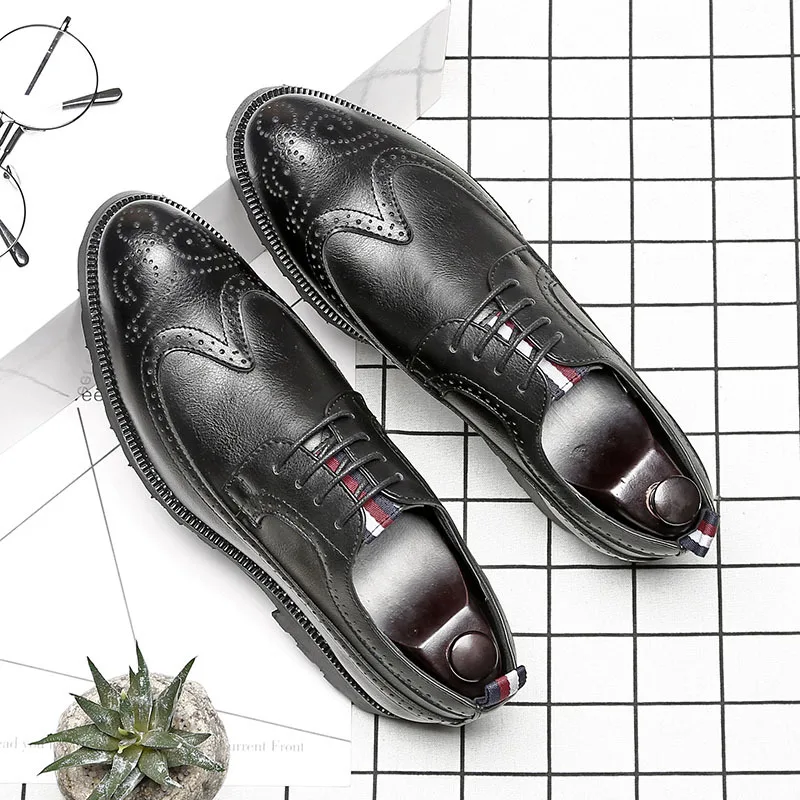 

Men Dress Shoe Solid Rubber Casual Fashion Leather Rain Cover Adult Men Shoes Spring and Autumn 2020