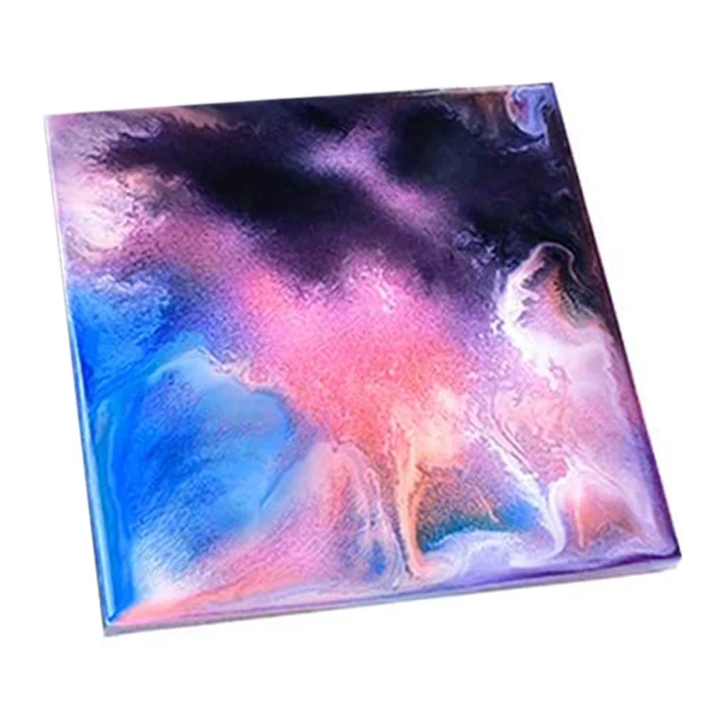 

3 Pcs DIY Coaster Silicone Mold, Resin Molds for Trays, Oversize Silicone Resin Mold with 1 Square, 2 Rectangle Shape