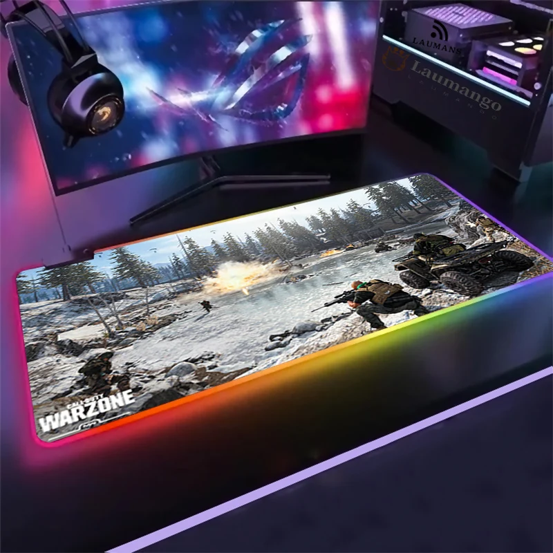 

Warzone cute Mousepad RGB Big Promotion Keyboard Mat Desk Mat Rubber Gaming Accessories Mousemat alfombrilla rgb Mouse Pad XXL