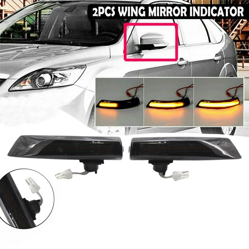 

2X for Ford Focus Mk2 Mk3 Mondeo Dynamic LED Mirror Indicators Turn Signal Light