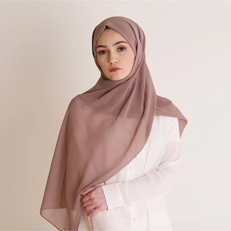 

Мусульманский Модный женский высококачественный монохромный шифоновый шарф с жемчугом 29 цветов бандана пузырьковый шарф женский этническ...