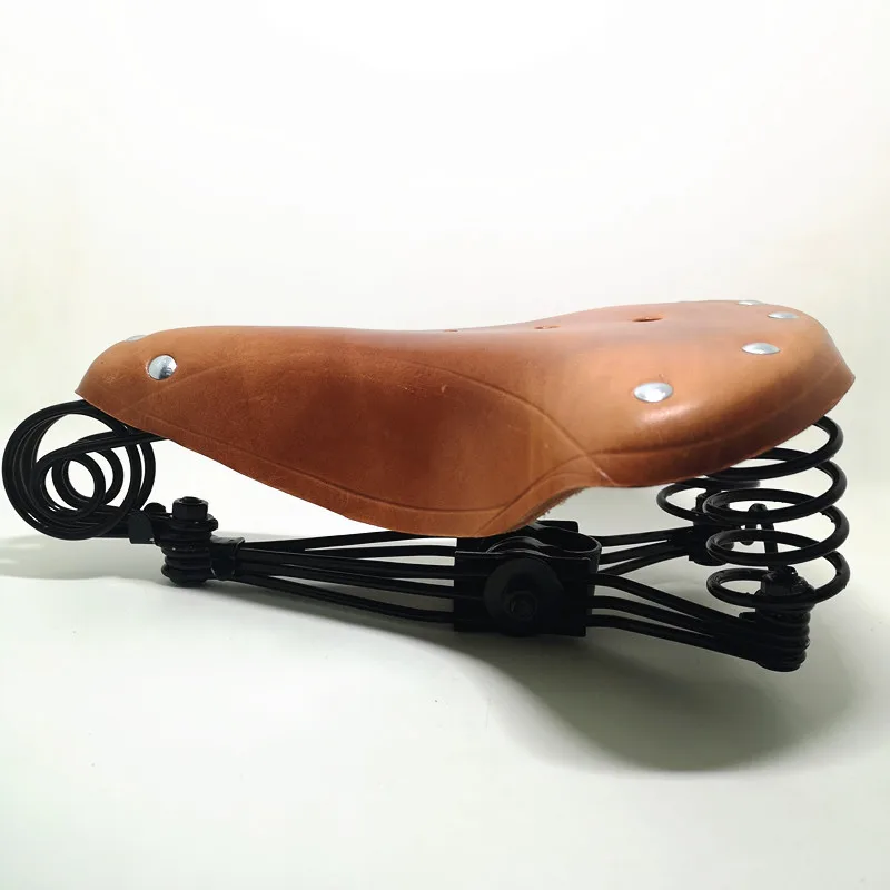 G10 brown Винтажное весеннее седло в виде слона из натуральной кожи в старом стиле, велосипедное седло из натуральной кожи, TDX-5 - Цвет: G10 brown