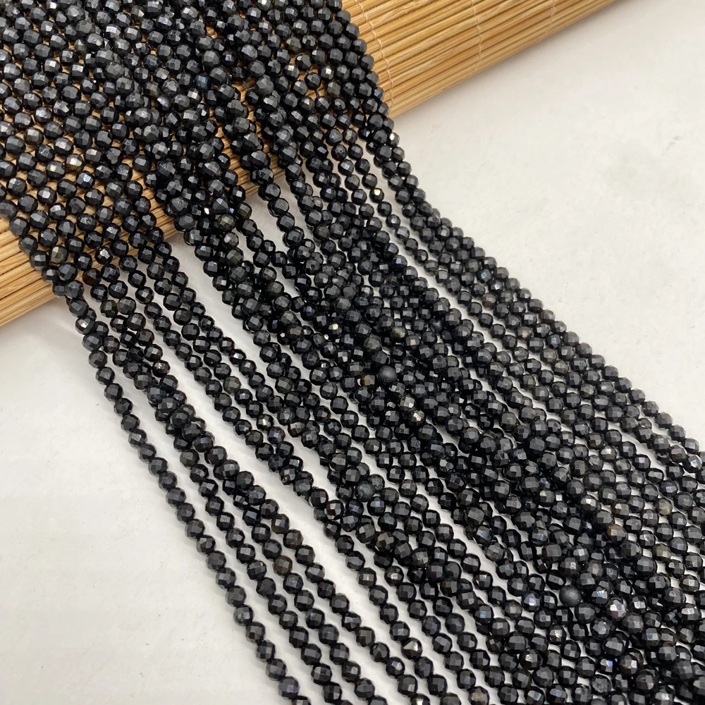 

Natural Stone Beads Semi-precious stones Round Obsidian Faceted Loose Beaded For jewelry making DIY Necklace Bracelet Accessorie