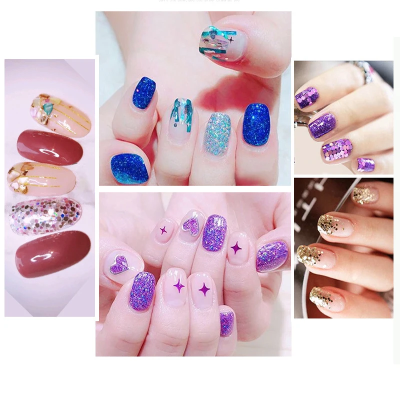 

48Bottles Nail Stickers Nail Art Sequins Glitter Powder Manicure Decoral Tips Gel Polish Nail Stickers Mixed Design Case Set New
