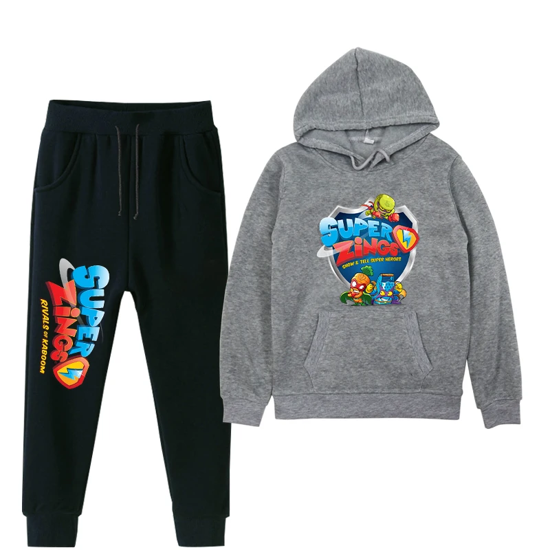

2021 Superzings Sweatshirt Pants Suit Boys Girls Fleece Hoodies Kids Winter Casual Tops Cute Pullover Child's Cool Coat