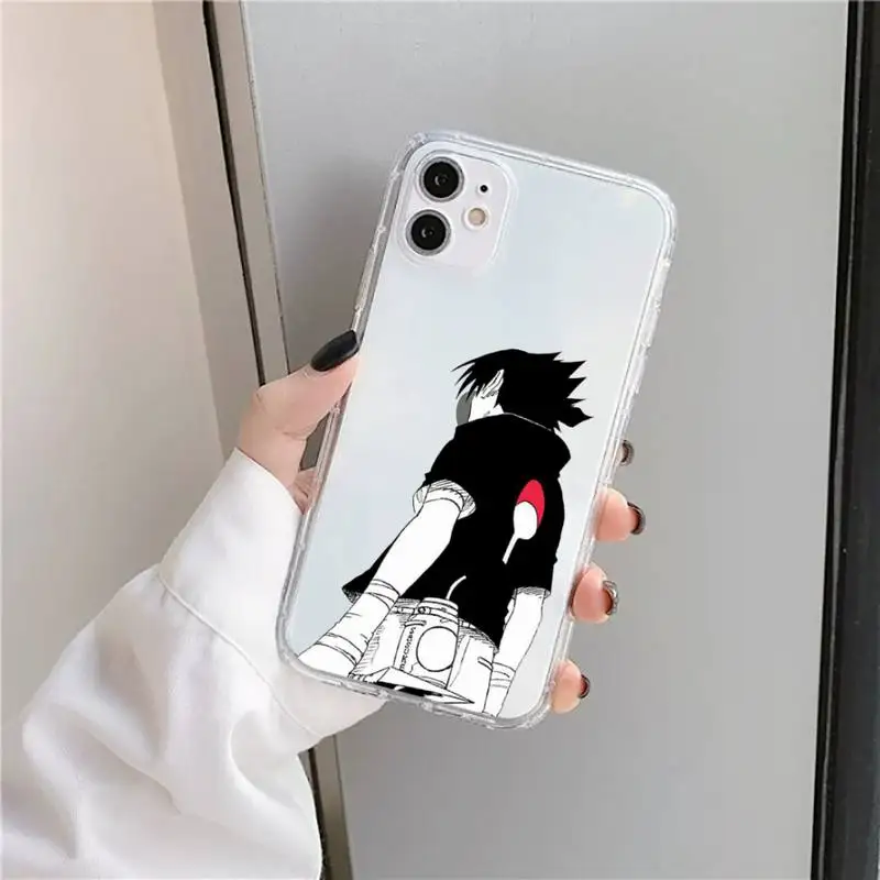 

Funny Naruto Cute Sasuke Phone Case Transparent for iPhone 11 12 mini pro XS MAX 8 7 6 6S Plus X 5S SE 2020 XR