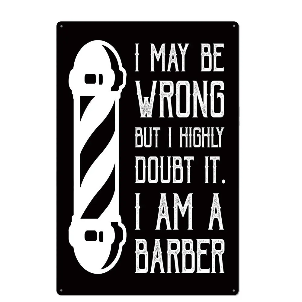 

Metal Tin Sign i am a barber Pub Home Vintage Retro Poster Cafe