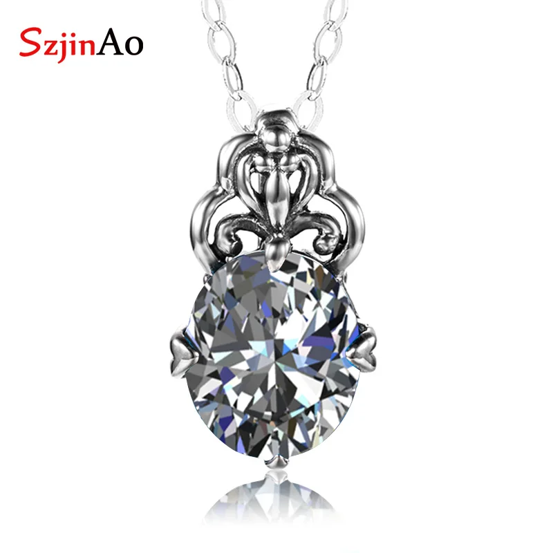 Подвеска из настоящего серебра 925 пробы овальная Классическая циркония с