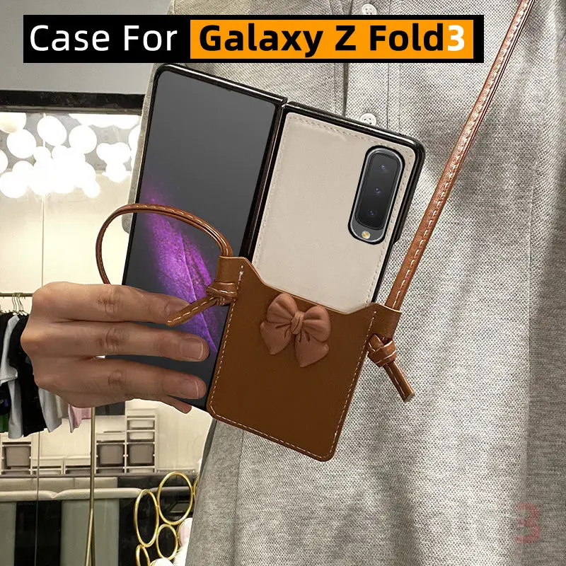 for samsung galaxy z fold3 casegalaxy z fold 3 5g case pu material phone bag for girl free global shipping