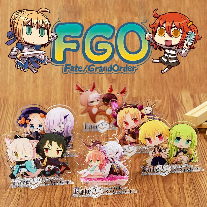 Аниме мультфильм Fate Grand Order FGO Saber акриловый брелок для ключей подставка фигурка