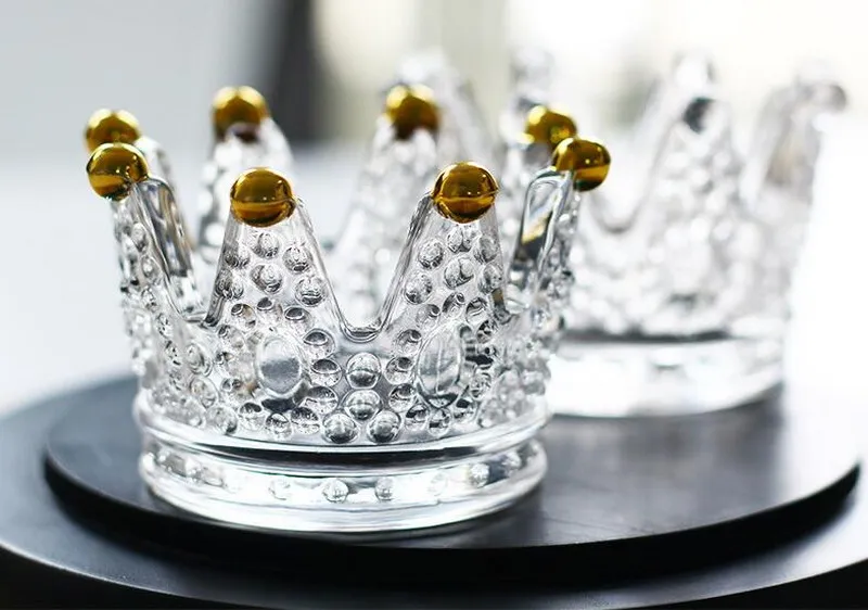 Креативная Корона хрустальный стеклянный подсвечник украшения ремесла