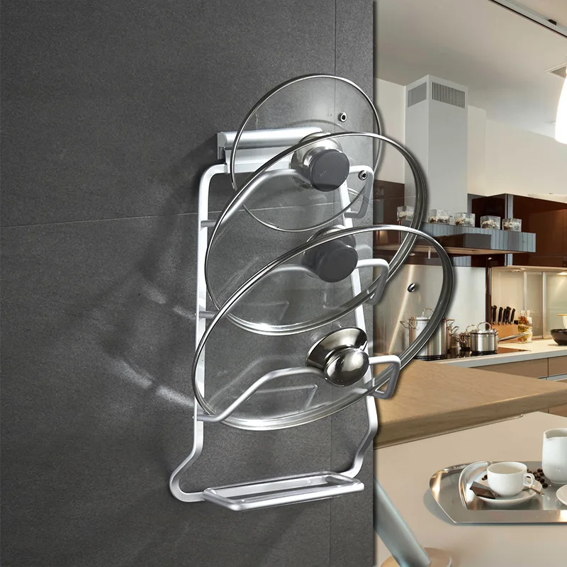 

Стеллаж для крышки кастрюли, настенные подвесные держатели с водяным подносом, крышкой сковороды, полками для разделочной доски, предметы х...