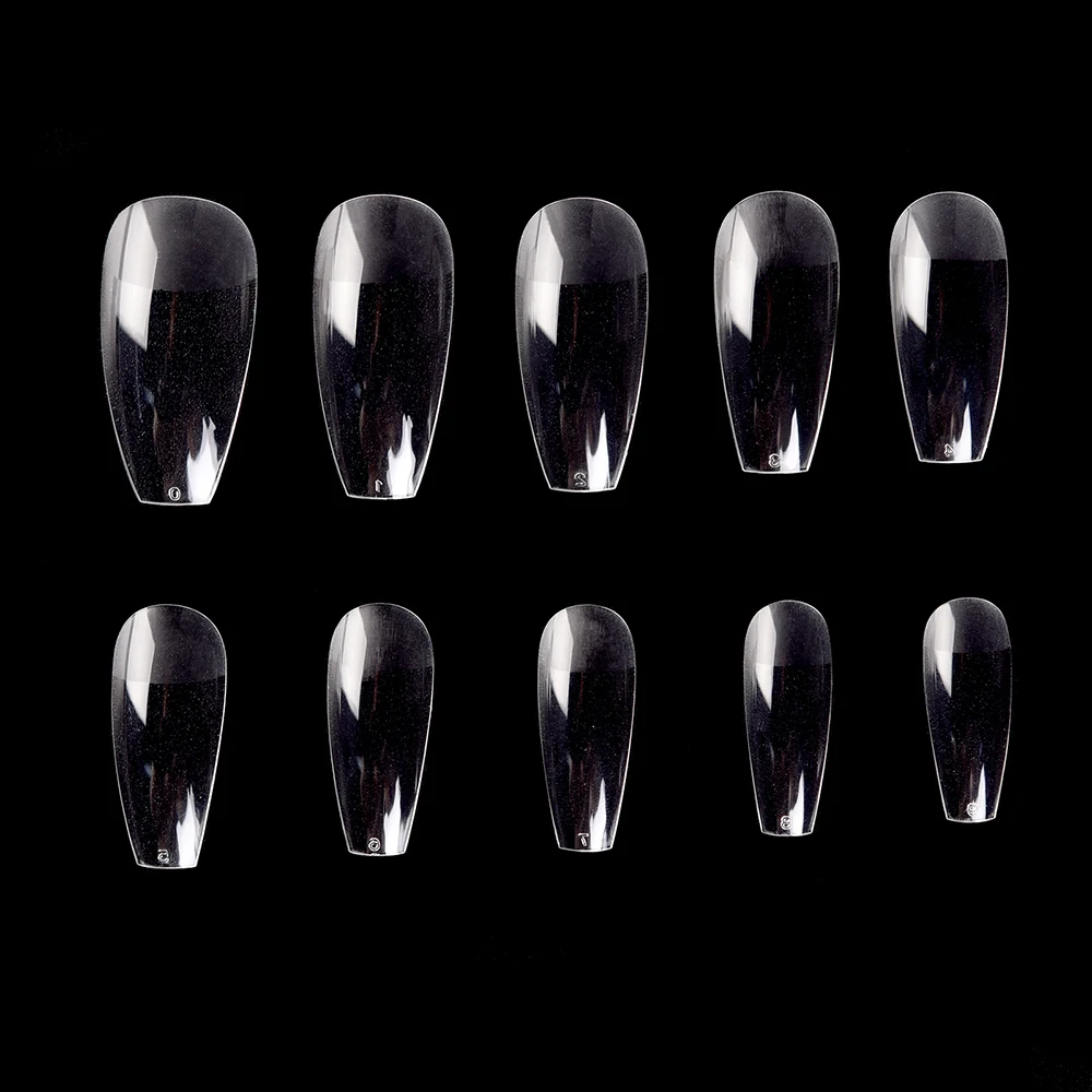 

KADS 500 шт., накладные ногти на гроб, не складываются, полностью покрывают, прозрачные, натуральные, белые, накладные, акриловые ногти балерины, ...