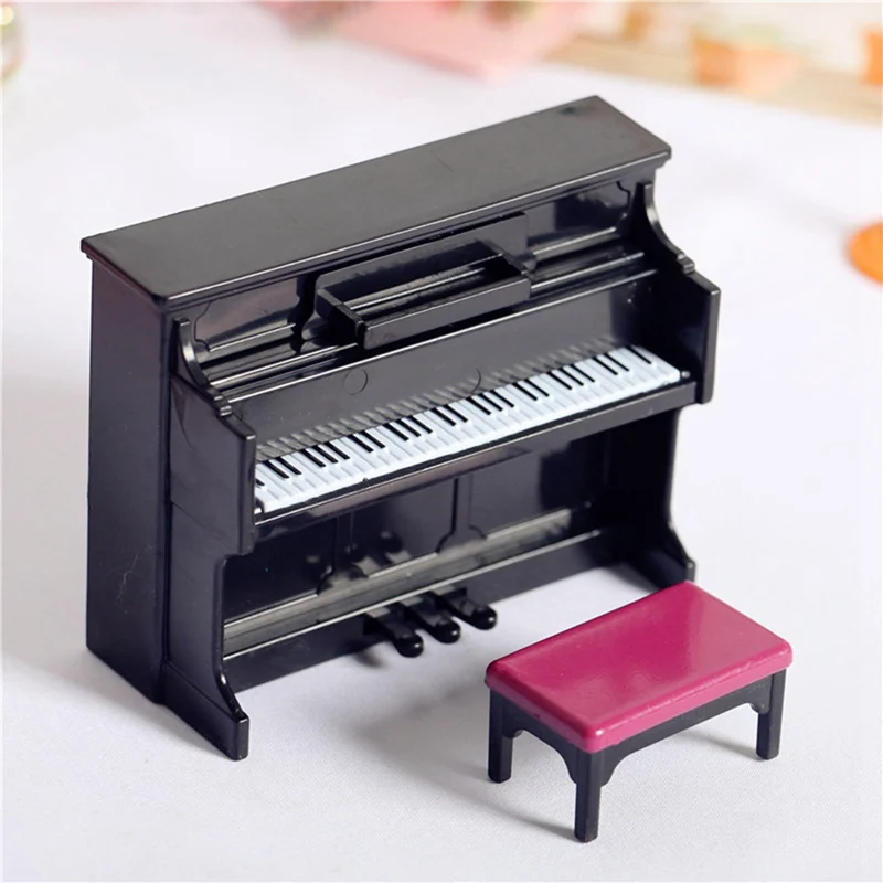 Детский набор 1/12 миниатюрное музыкальное пианино для кукольного домика со