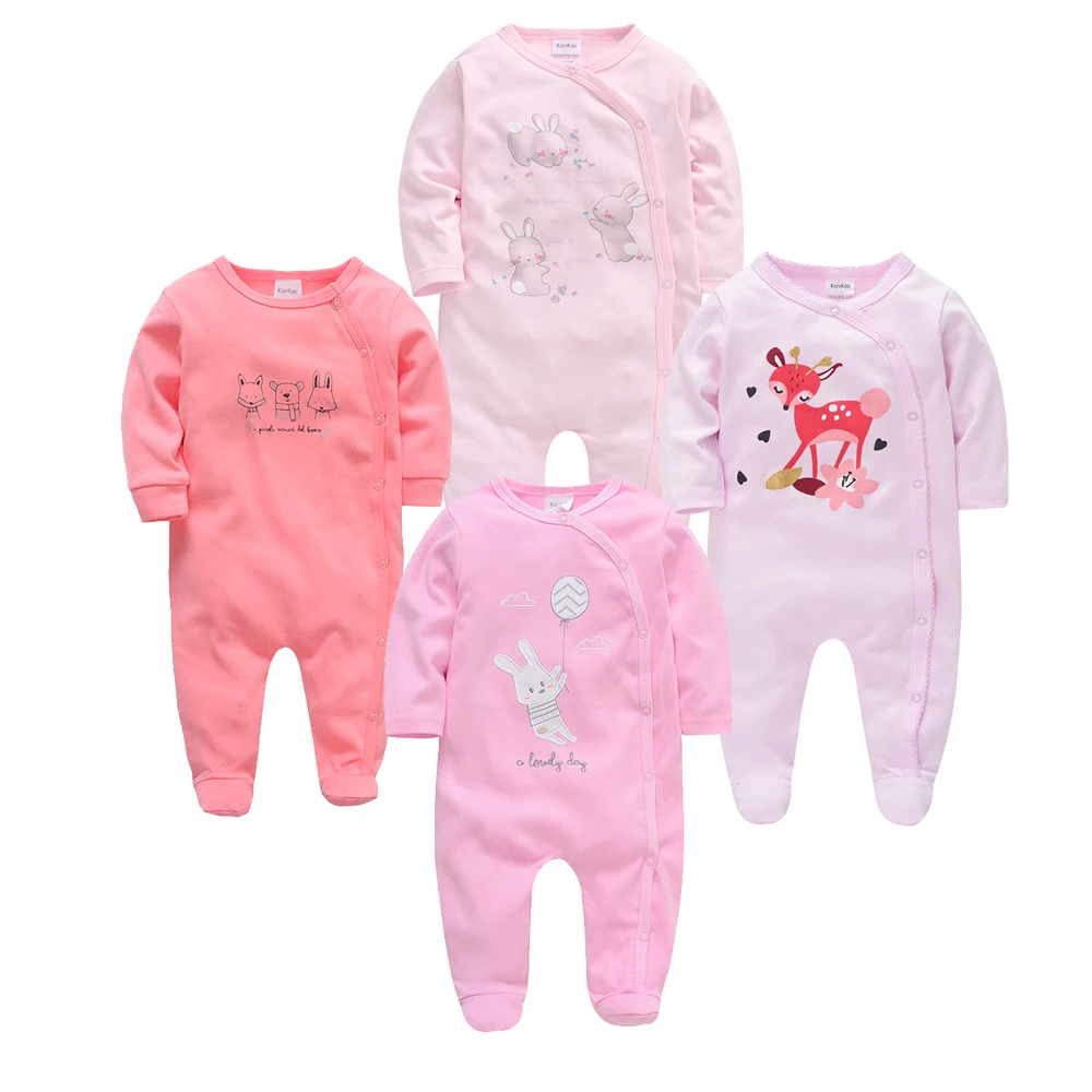 

Kavkas 2021 Baby Girl Clothes Spring And Autumn Fashion Long Sleeve 100%Cotton Rompers Cartoon Rabbit Printing Jumpsuit For Kids