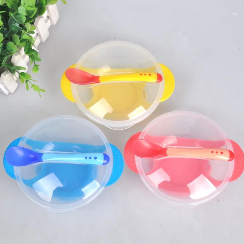 3 шт. детская миска с присоской датчиком температуры|Тарелки| |