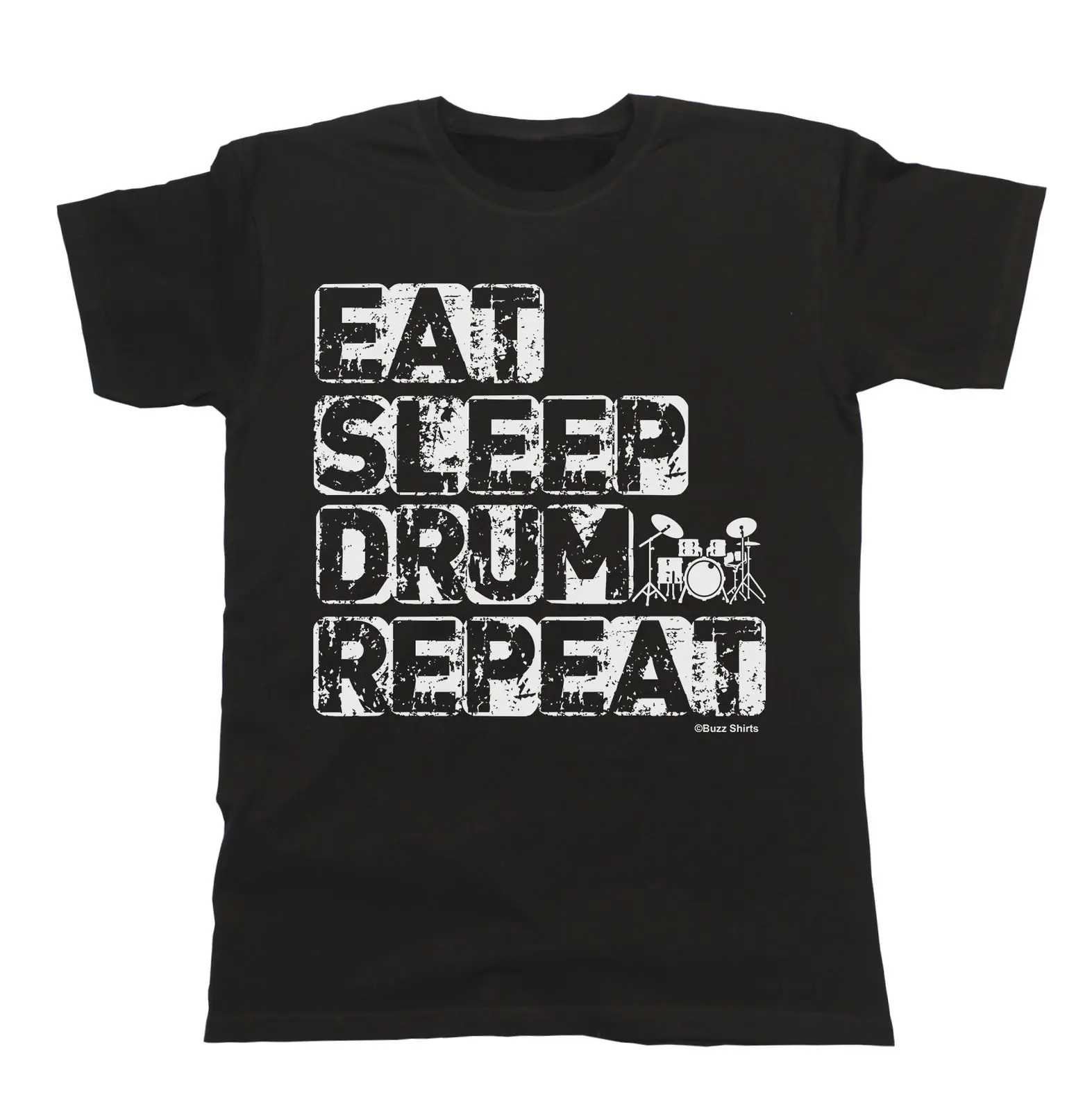 

Eat Sleep Drum Repeat T-Shirt Mens Ladies Unisex Fit Drummer Music 100% Cotton T Shirts Brand Clothing Tops Tees