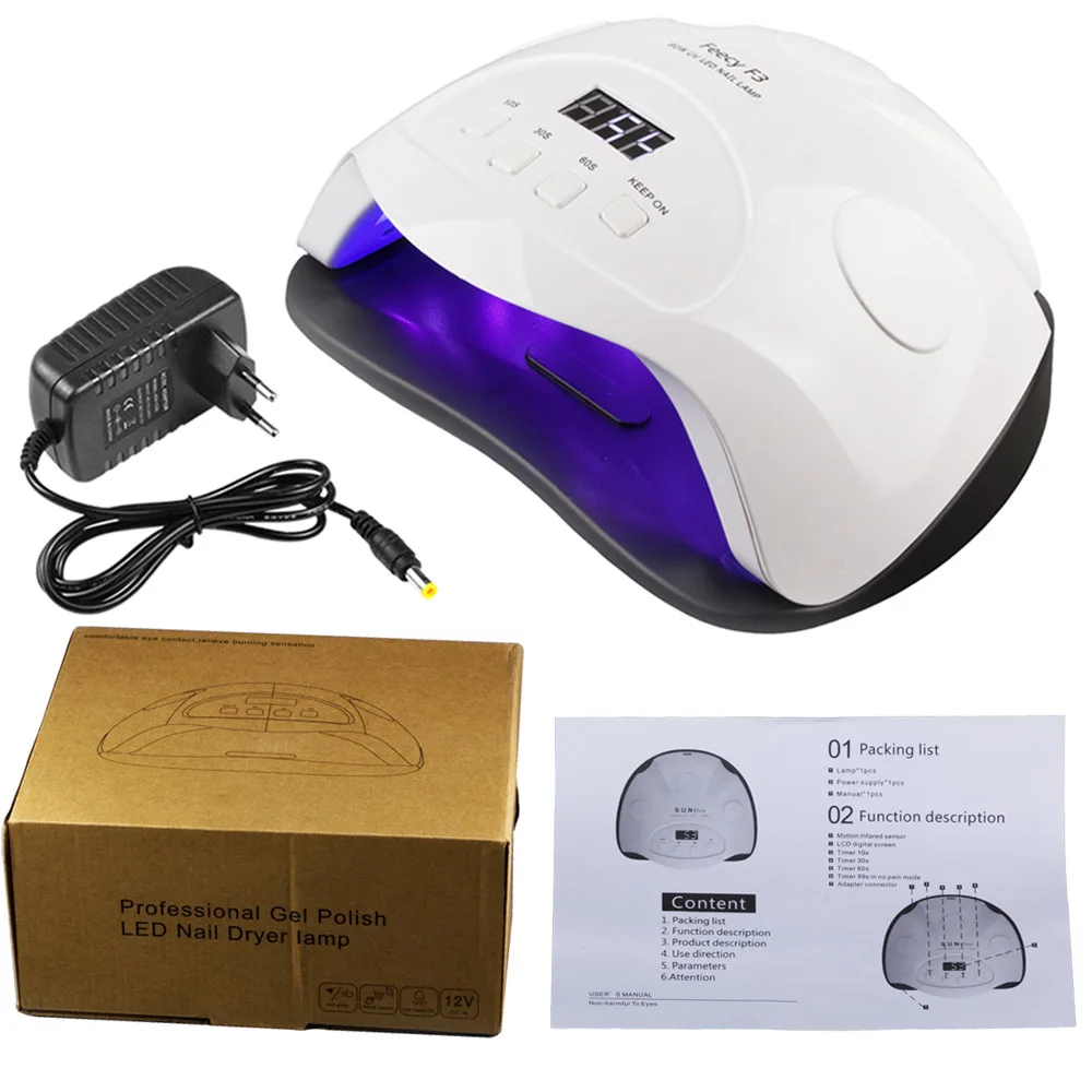F3 80W EU Plug 48 Вт/80 Вт лампа для ногтей Двойной УФ светодиодный светильник для ногтей маникюр сушки гелей лак Сушилка для ногтей машина лампа УФ-гель ледяная лампа Feecy X7 Plus - Цвет: F3 80W EU Plug