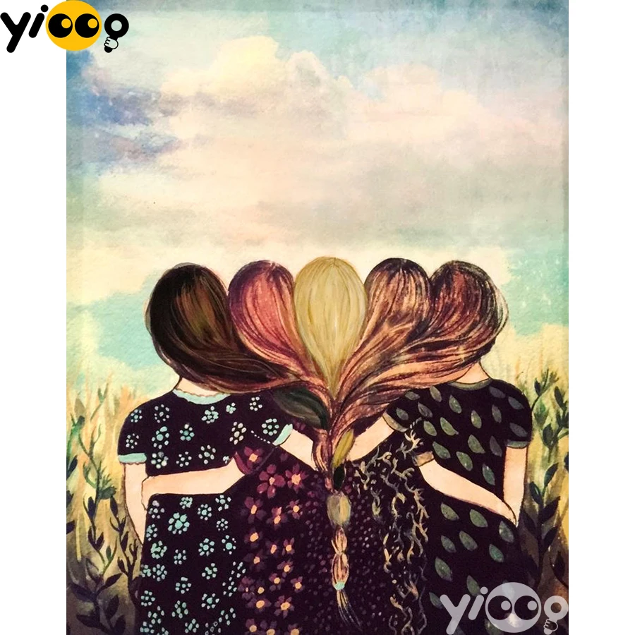 

Full Square/Round Drill Diamond Painting Cross Stitch Embroidery Four Sisters Rhinestone Mosaic Home Decor Gift AX2881